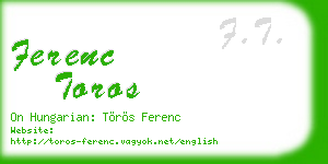 ferenc toros business card