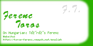 ferenc toros business card